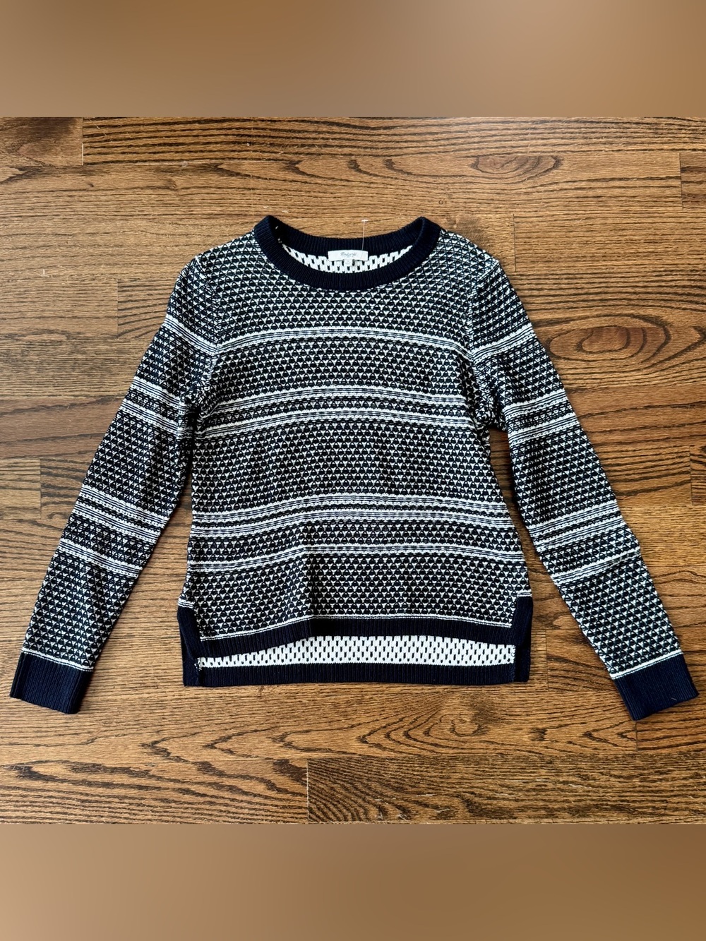 Madewell Fineprint Pullover Crewneck Sweater | Size M
